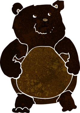 Bir insan tarafından çizilmiş çizgi film ayısı.