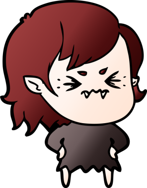 Bir insan tarafından çizilmiş kızgın vampir kız.