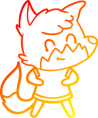 Bir insan tarafından çizilmiş, karikatür, arkadaş canlısı tilki çizimi.