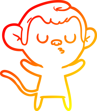 Bir insan tarafından çizilmiş çizgi film maymunu çizimi