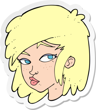 Bir insan tarafından çizilmiş meraklı bir karikatür çıkartması.