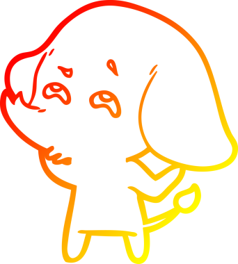 Bir insan tarafından çizilmiş bir filin sıcak çizgi çizimi