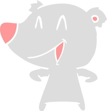 Gülen ayı düz renkli çizgi film bir insan tarafından çizildi.