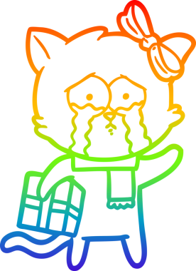 gökkuşağı gradyanı çizimi bir insan tarafından çizilmiş çizgi film kedisi