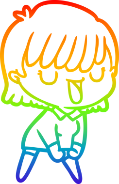 gökkuşağı gradyan çizimi bir insan tarafından çizilmiş bir karikatür kadın