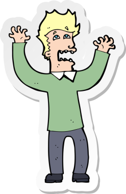 Bir insan tarafından çizilmiş bir karikatürün çıkartması.