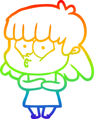 gökkuşağı gradyan çizimi bir insan tarafından çizilmiş bir çizgi film ıslık kızı