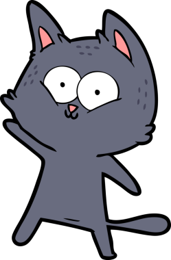 Bir insan tarafından çizilen çizgi film kedisi.