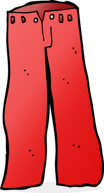 Bir insan tarafından çizilmiş kırmızı pantolon.