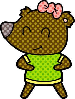 Bir insan tarafından çizilmiş dişi ayı çizgi filmi.