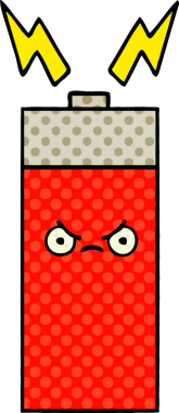 Bir insan tarafından çizilmiş bir bataryanın çizgi roman tarzı