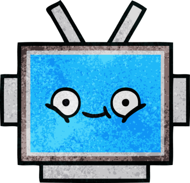 Bir insan tarafından çizilmiş robot kafasının retro grunge dokusu