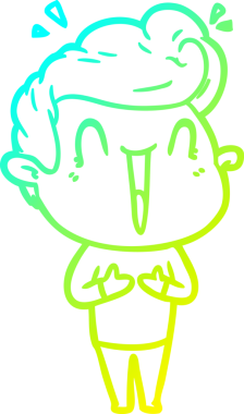 Bir insan tarafından çizilmiş, heyecanlı bir çizgi film çizimi.