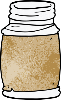 Bir insan tarafından çizilmiş bir saklama kavanozunun karalaması.