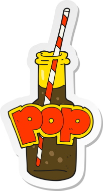 Bir insan tarafından çizilmiş gazlı içecek şişesinin çıkartması.