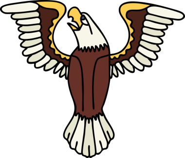 Bir insan tarafından çizilmiş geleneksel bir Amerikan kartalı dövmesi.