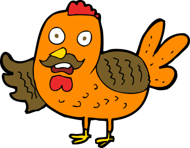 bir insan tarafından çizilmiş yaşlı horoz çizgi filmi