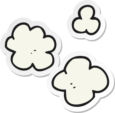 Bir insan tarafından çizilmiş sigara dumanının çıkartması.