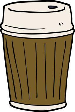 Bir insan tarafından çizilmiş karalama kahve fincanı.