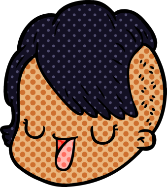 Bir insan tarafından çizilmiş bir kadın yüzü.