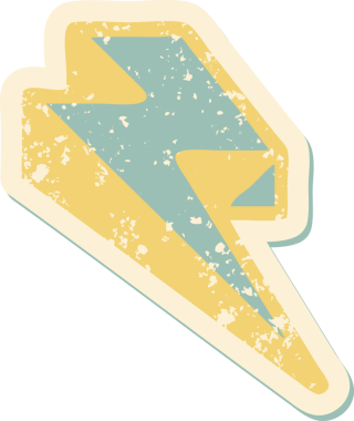 Bir insan tarafından çizilmiş yıldırımın sembolik dövmeli görüntüsü