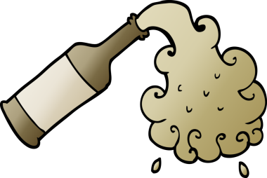 Bir insan tarafından çizilen vektör gradyan çizim bira dökme