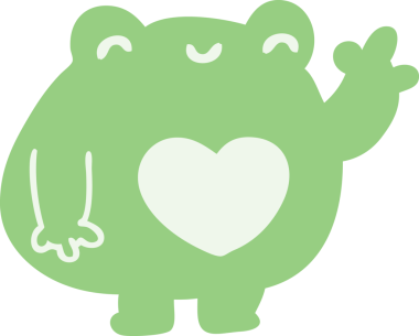 Bir insan tarafından çizilmiş sevimli sallanan kurbağa.