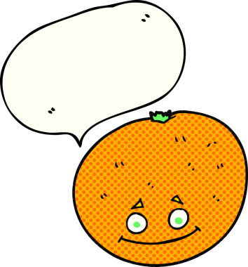 Bir insan tarafından çizilmiş serbest çizilmiş çizgi roman konuşma balonu portakal rengi.