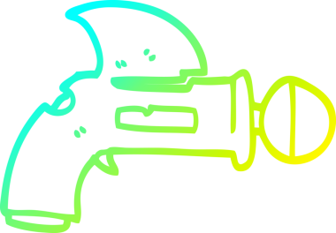 Bir insan tarafından çizilmiş bir ışın tabancasının soğuk gradyan çizgisi.