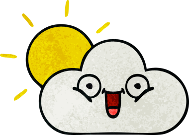 Güneş ışığının retro grunge deseni ve bir insan tarafından çizilmiş bulut.