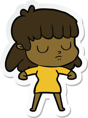 Bir insan tarafından çizilmiş ilgisiz bir karikatür çıkartması.