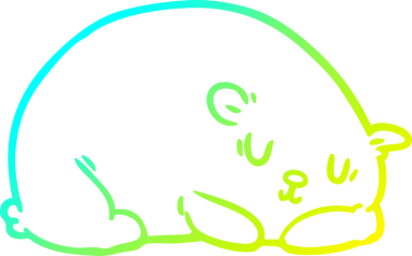 Uykulu bir kutup ayısının insan tarafından çizilmiş soğuk eğim çizgisi.