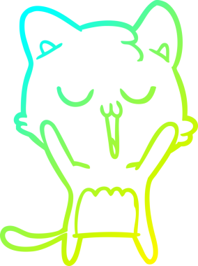 Bir insan tarafından çizilmiş çizgi film kedisinin soğuk çizgi çizimi.