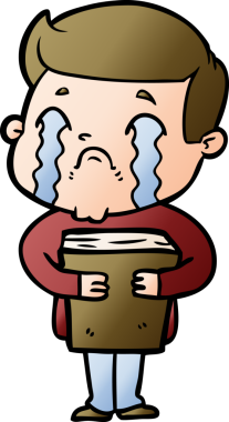 Bir insan tarafından çizilmiş ağlayan çizgi film adamı.