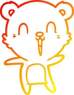 Bir insan tarafından çizilmiş mutlu bir kutup ayısının sıcak çizgi çizimi