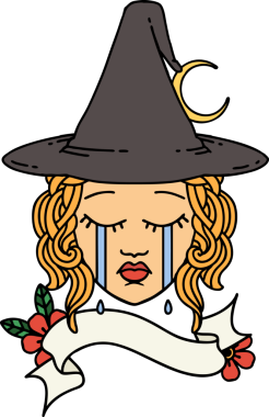 Retro Dövme Tarzı İnsan Cadı Yüzü Bir İnsan Tarzı Çizmiş