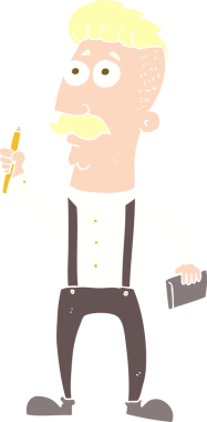 Bir insan tarafından çizilmiş düz renk çizimi