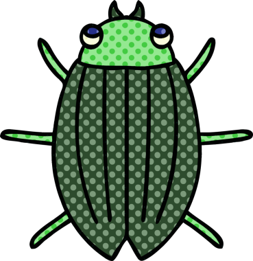 Bir insan tarafından çizilmiş çizgi roman tarzı tuhaf bir böcek.