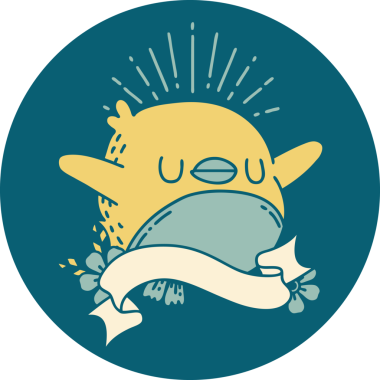 Bir insan tarafından çizilmiş kanat çırpan bir dövme ikonu