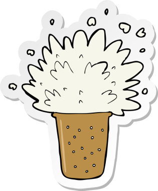 Bir insan tarafından çizilmiş köpüklü bira etiketi.