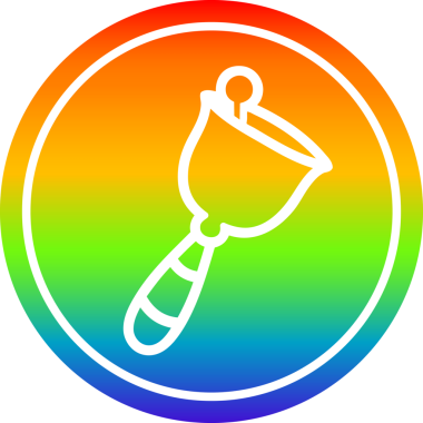 Bir insan tarafından çizilmiş gök kuşağı gradyan el çanı simgesi