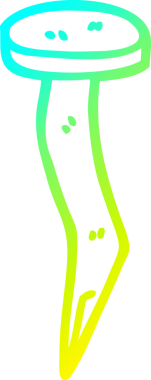 Bir insan tarafından çizilen pirinç çivinin soğuk gradyan çizgisi