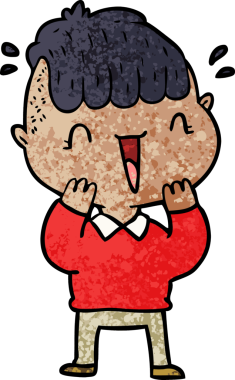 Bir insan tarafından çizilmiş mutlu çocuk.