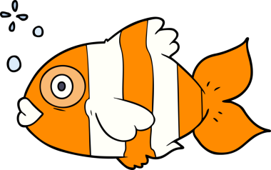 Bir insan tarafından çizilmiş egzotik bir balık.