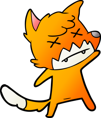 Bir insan tarafından çizilmiş şaşı tilki.