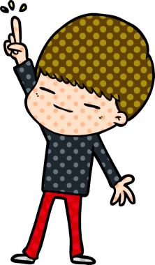 Bir insan tarafından çizilmiş kendini beğenmiş bir çocuk.