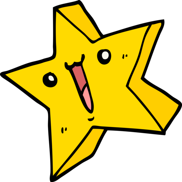 bir insan tarafından çizilmiş mutlu bir yıldız.