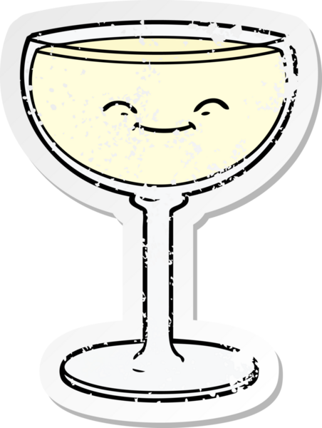 Bir insan tarafından çizilmiş karikatür şarap etiketi.