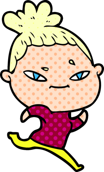 Bir insan tarafından çizilmiş karikatür kadın.