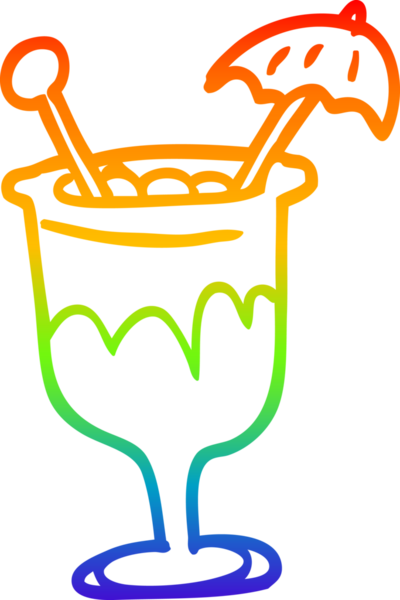 gökkuşağı gradyan çizgi çizimi bir insan tarafından çizilmiş bir karikatür kokteyli